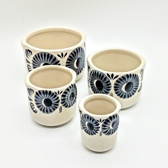 Golden Player Ceramic Stoneware Owl Nested Measuring Cup Set - Picture 4 of 8